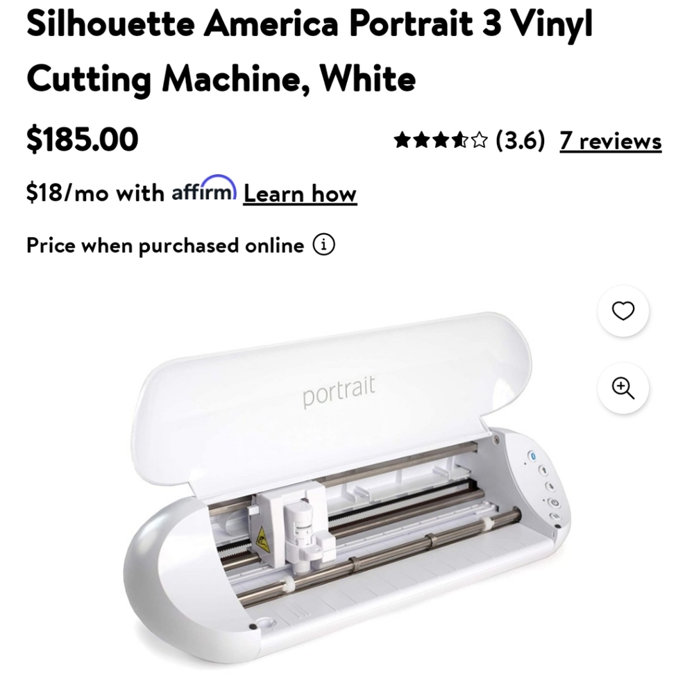 Silhouette portrait 3 vinyl machine